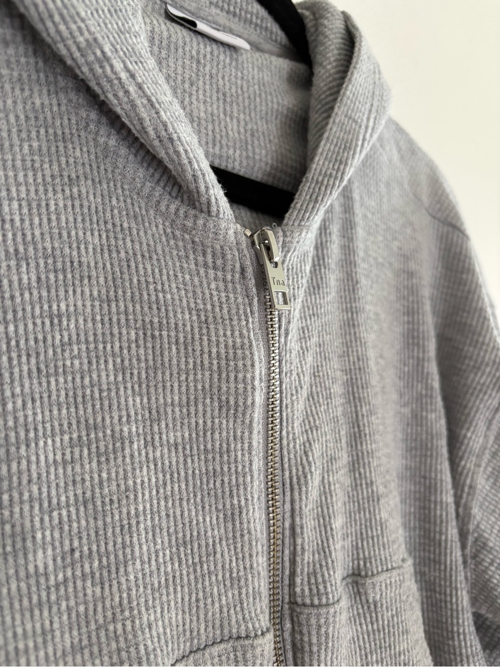TNA Women’s Waffle Zip-Up Ribbed Hoodie Sweater